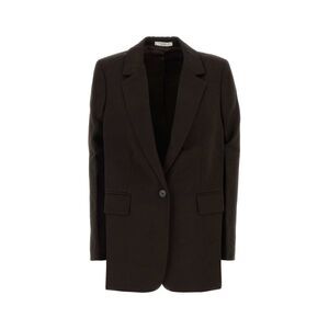Co Women Brown Viscose Blend Oversize Blazer